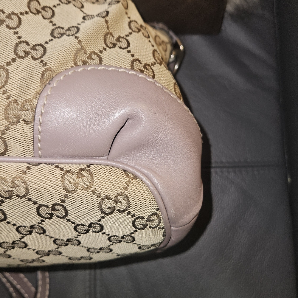 Gucci Satchel Bag W/ Lavendar Trim - Picture 6 of 8
